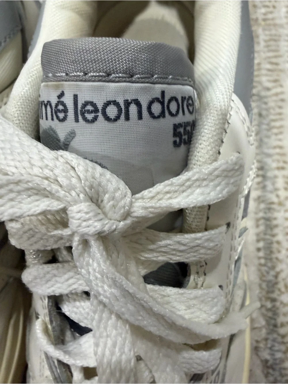 New Balance Kids White and Gray Sneakers